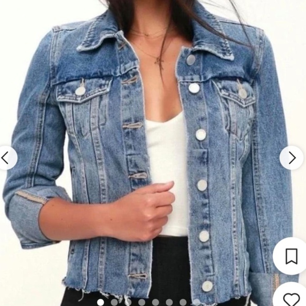 NWT Blank NYC Distressed Blue Jean Jacket